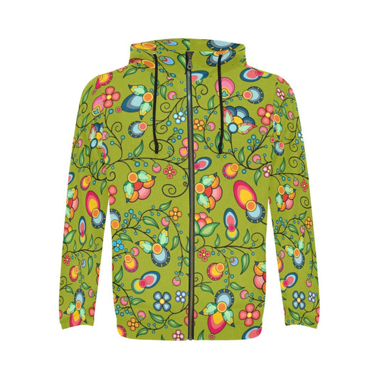 Floral Bounty Sweetgrass Zip Hoodie