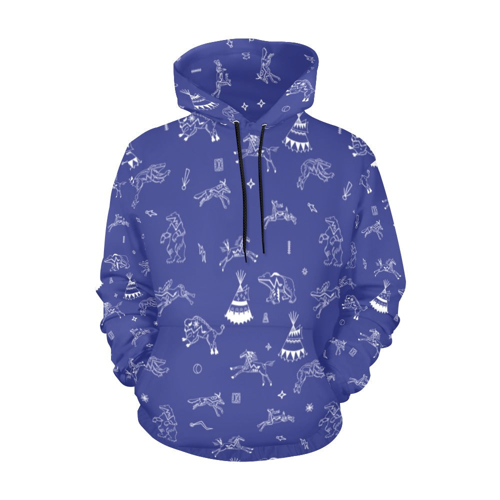 Ledger Dabbles Blue Hoodie for Women