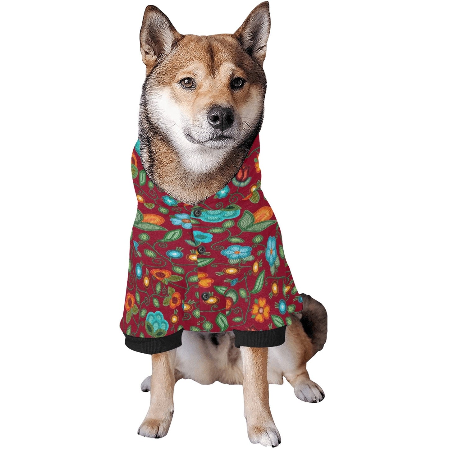 Prairie Fire Petals Red Pet Hoodie