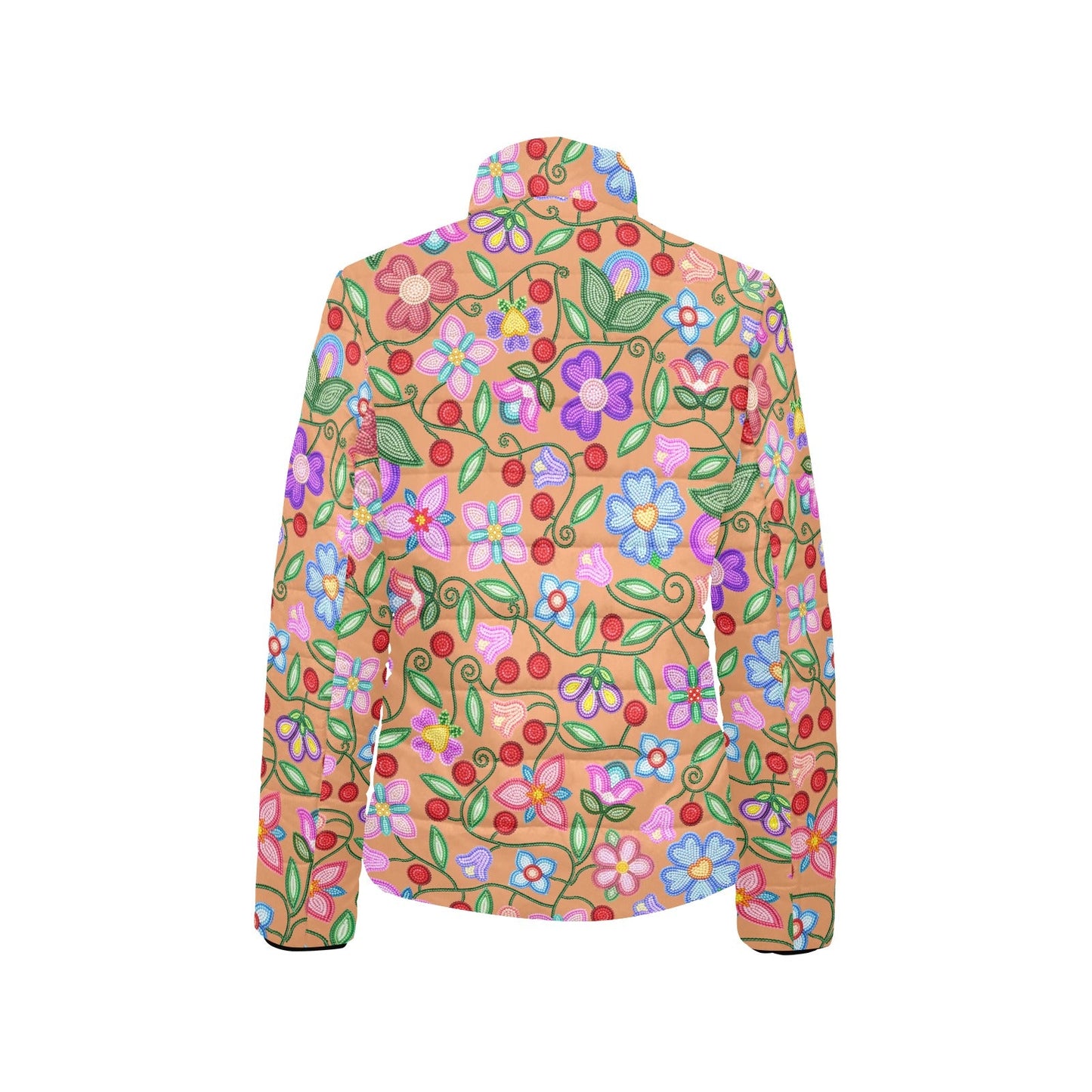 Petal Harmony Terracotta Stand Collar Jacket
