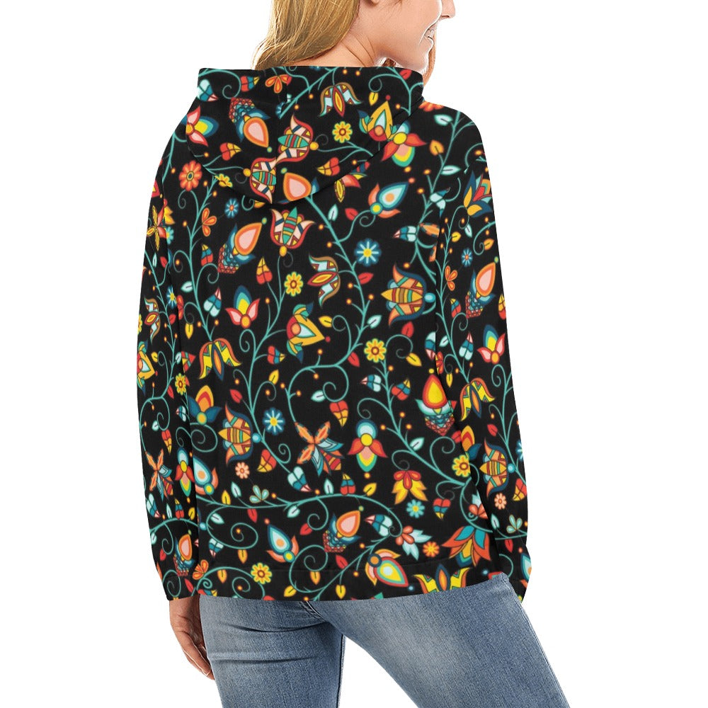 Thorny Path Black Hoodie for Women