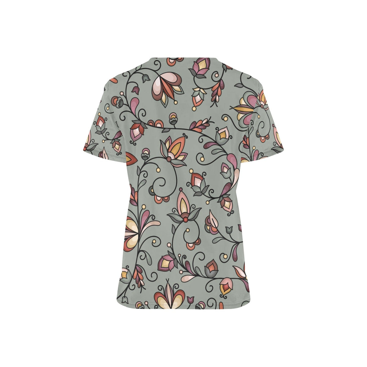 Burnt Sky Petals Green Scrub Top