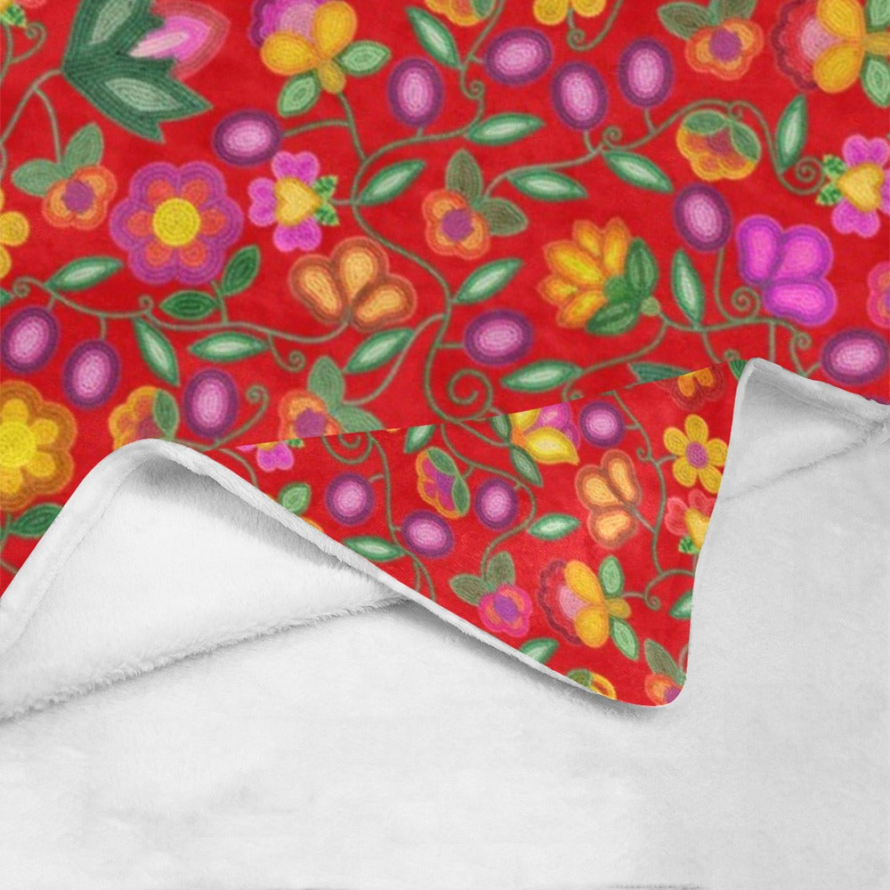 Boreal Bounty Red X-Large Micro Fleece Blanket