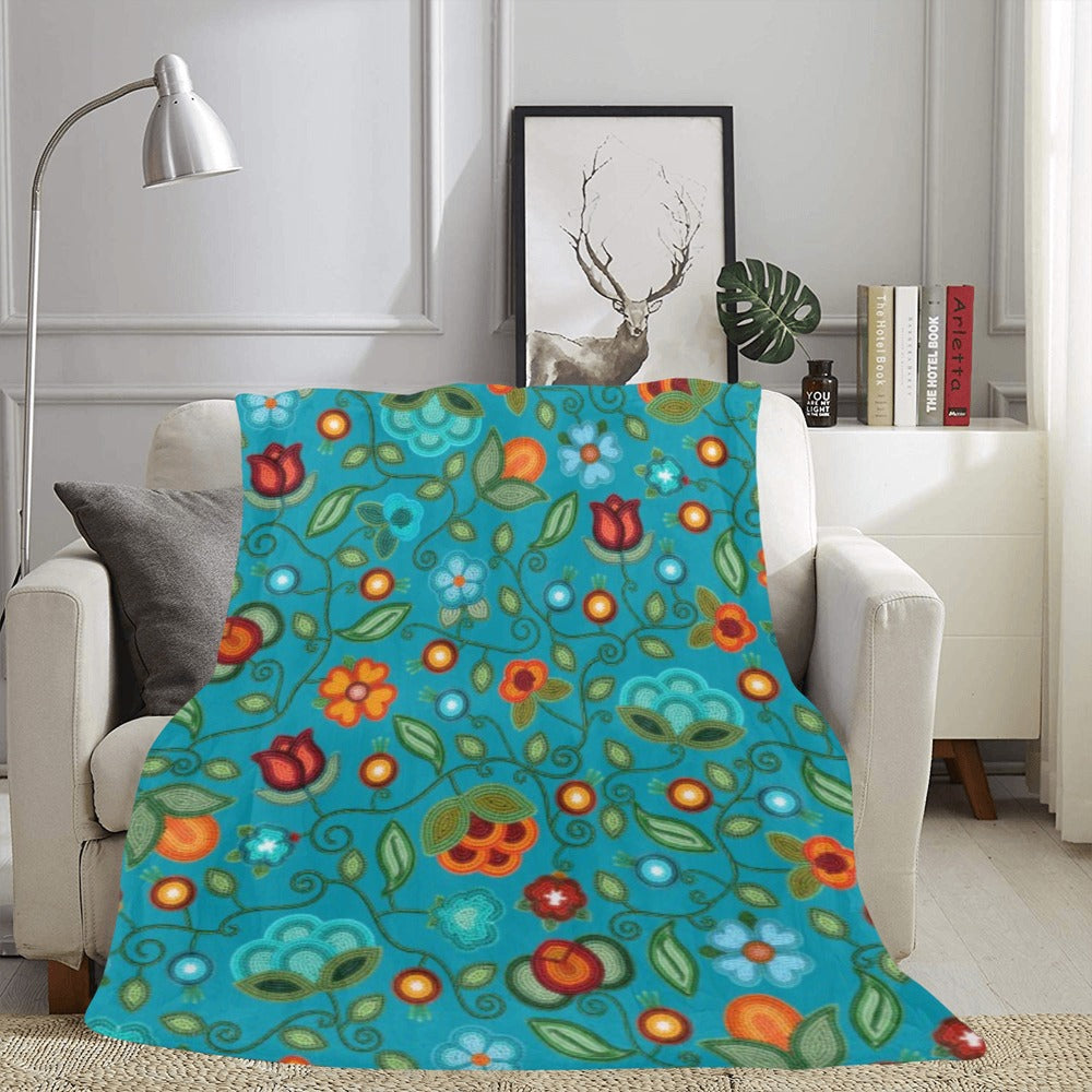 Prairie Fire Petals Ocean X-Large Micro Fleece Blanket