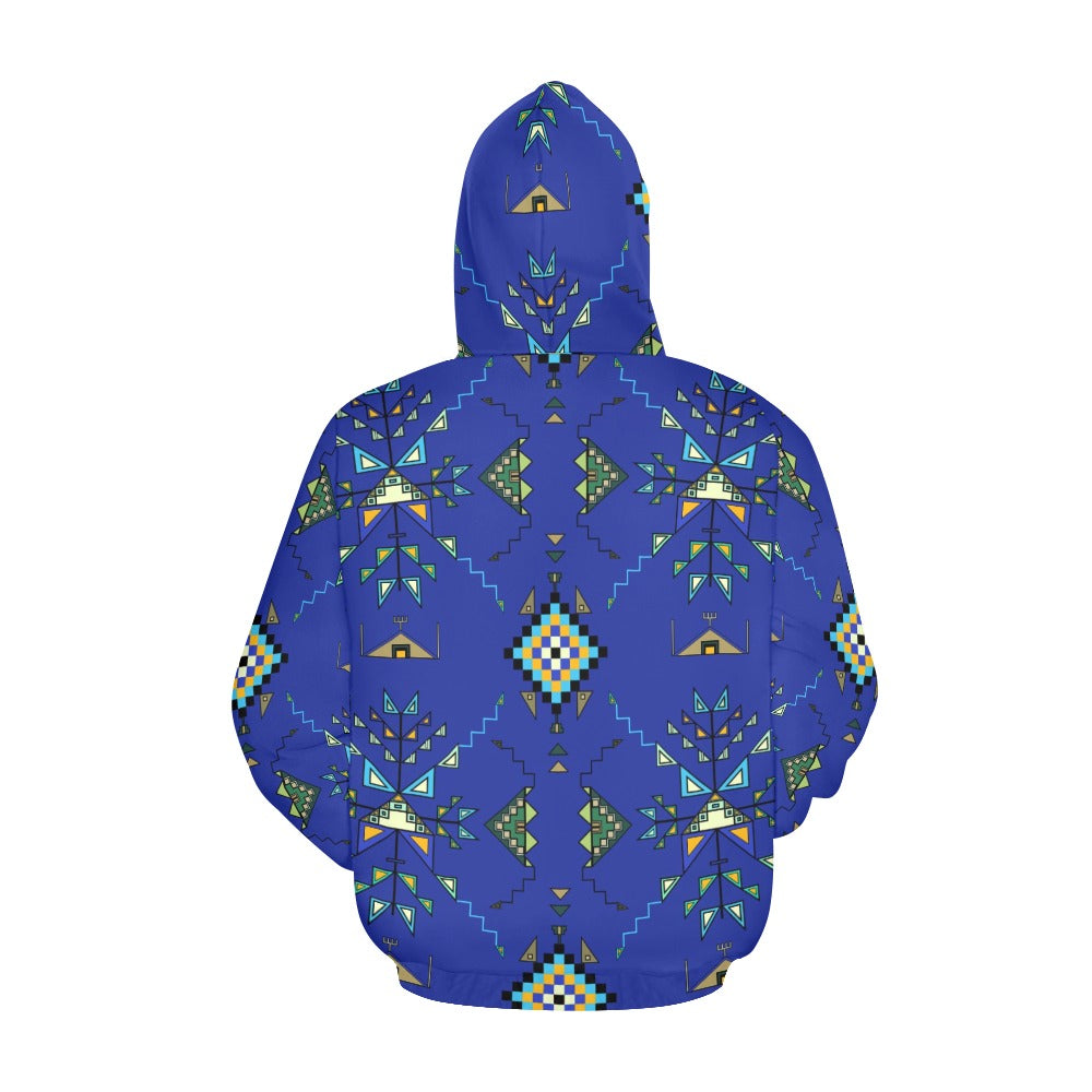 Bear Shield Dark Blue Hoodie for Women (USA Size)