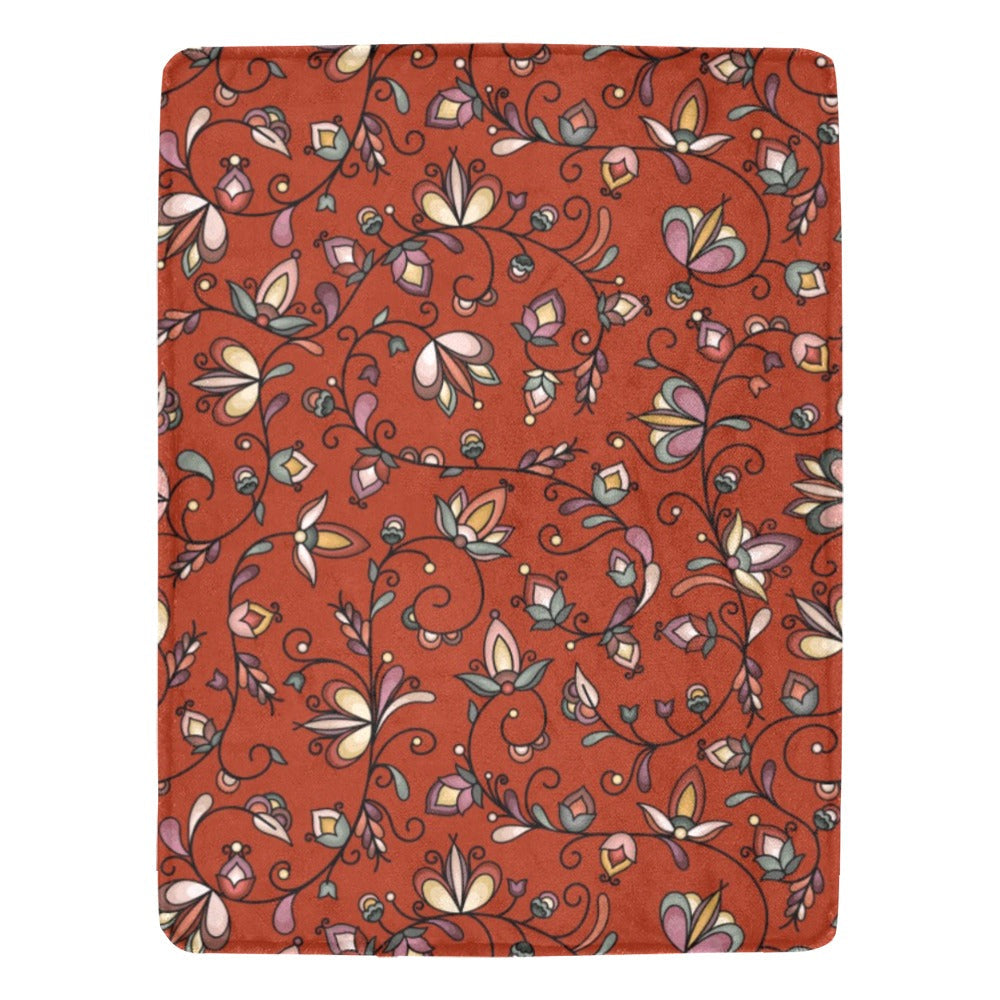 Burnt Sky Petals Red X-Large Micro Fleece Blanket