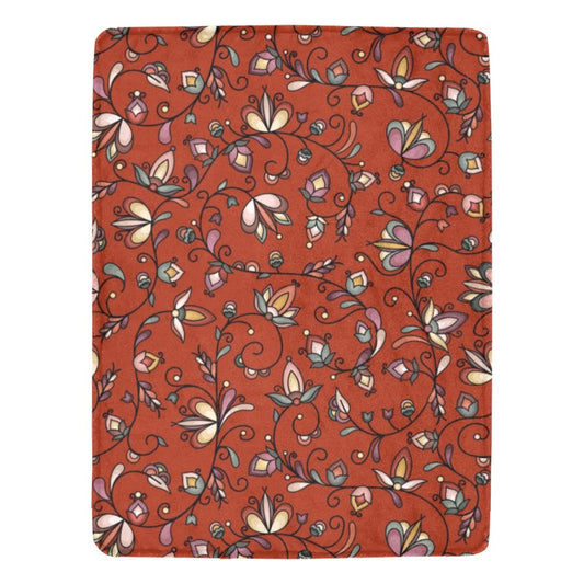 Burnt Sky Petals Red X-Large Micro Fleece Blanket