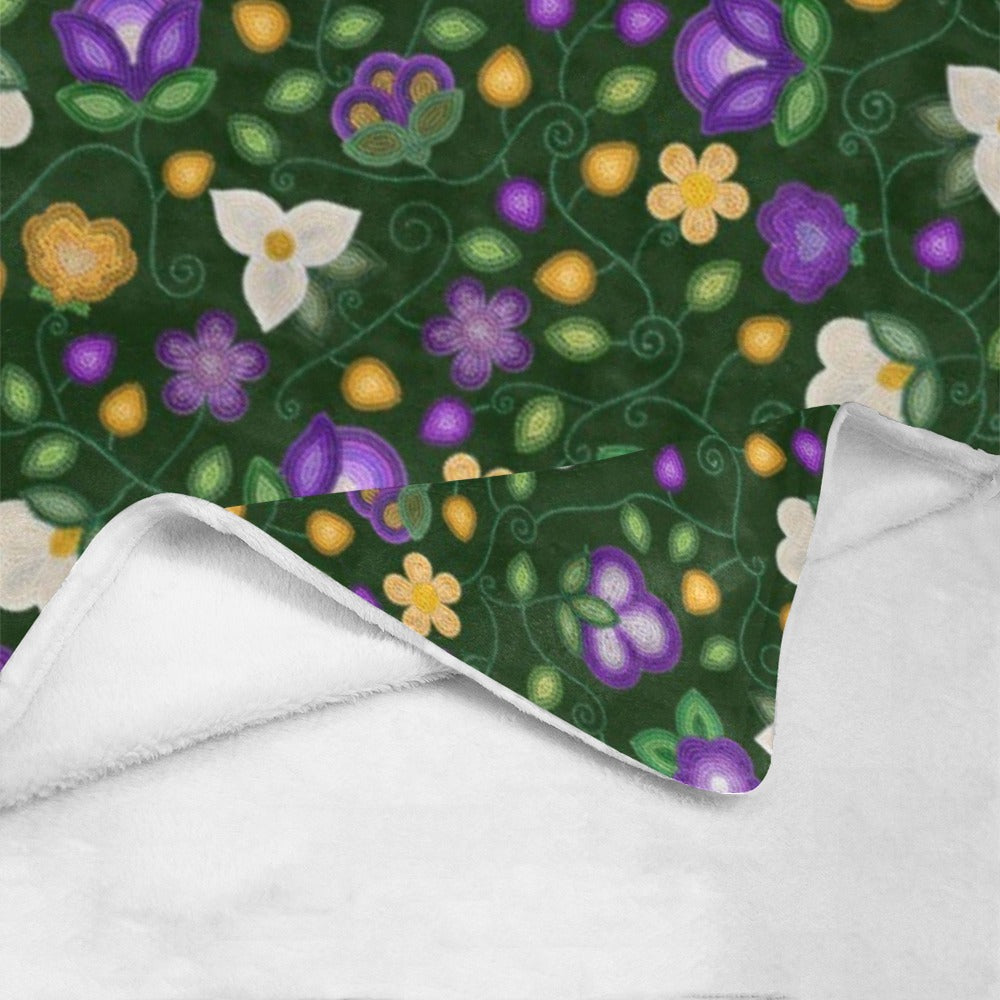Midnight Moss Bloom Forest X-Large Micro Fleece Blanket