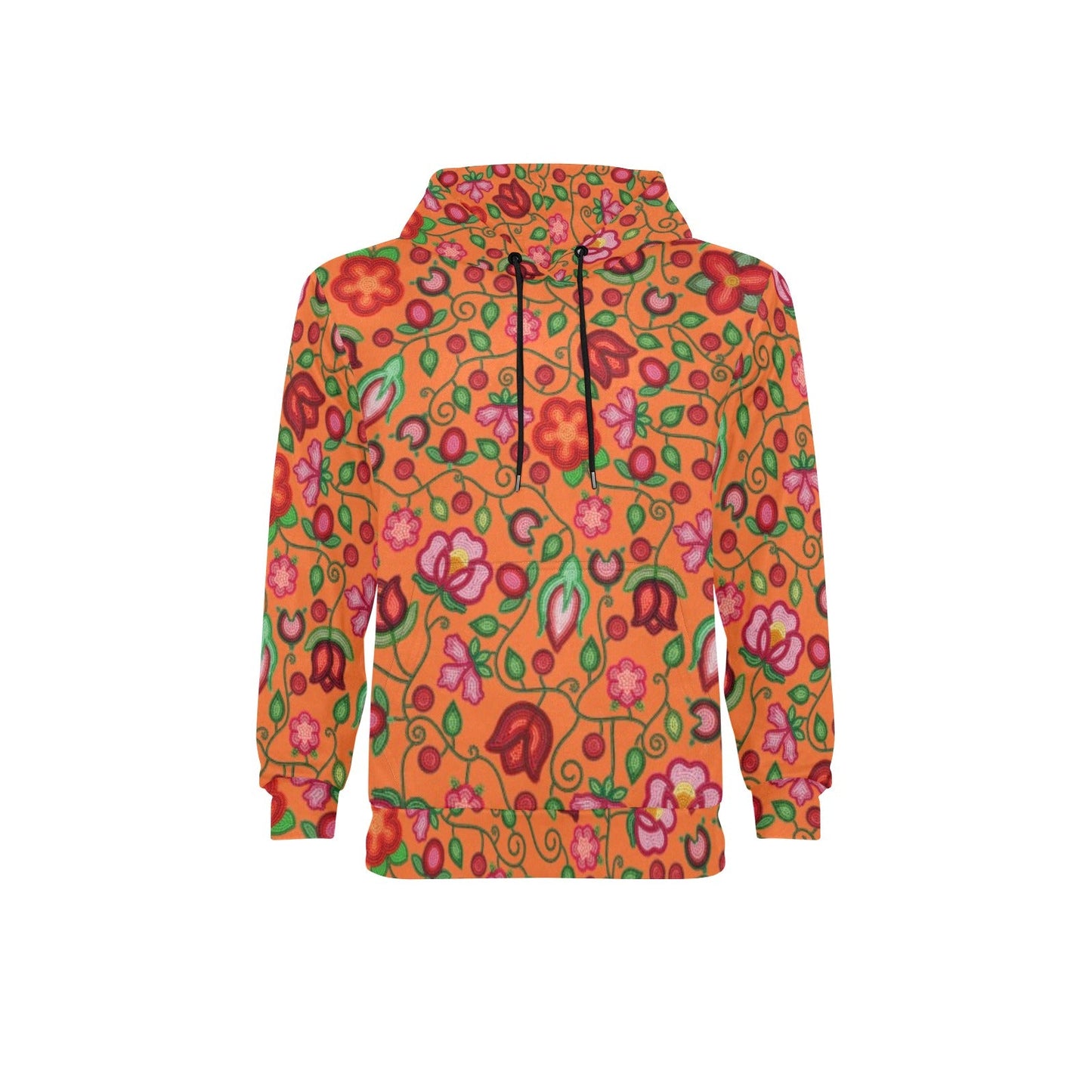 Rose Reverie Orange Fleece Hoodie