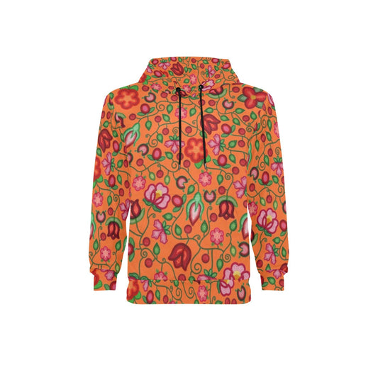 Rose Reverie Orange Fleece Hoodie