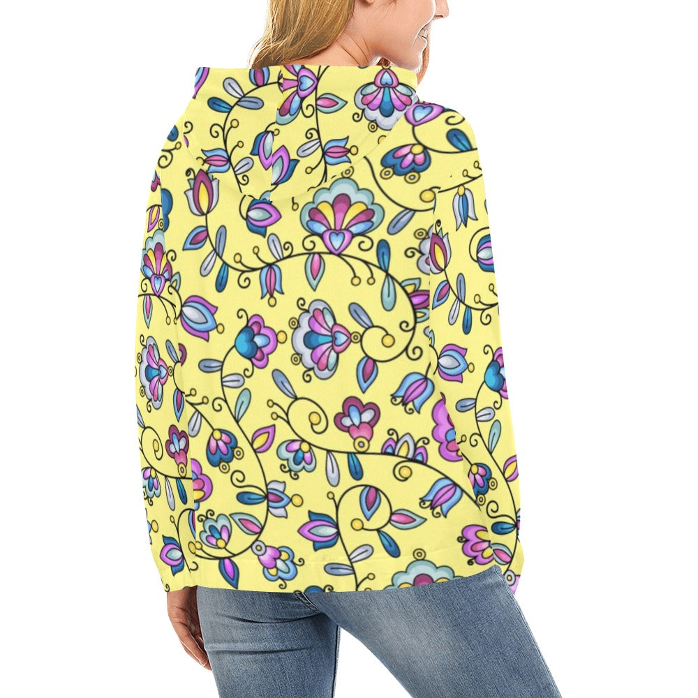 Autumn Bundle Blessing Yellow Hoodie for Women (USA Size)
