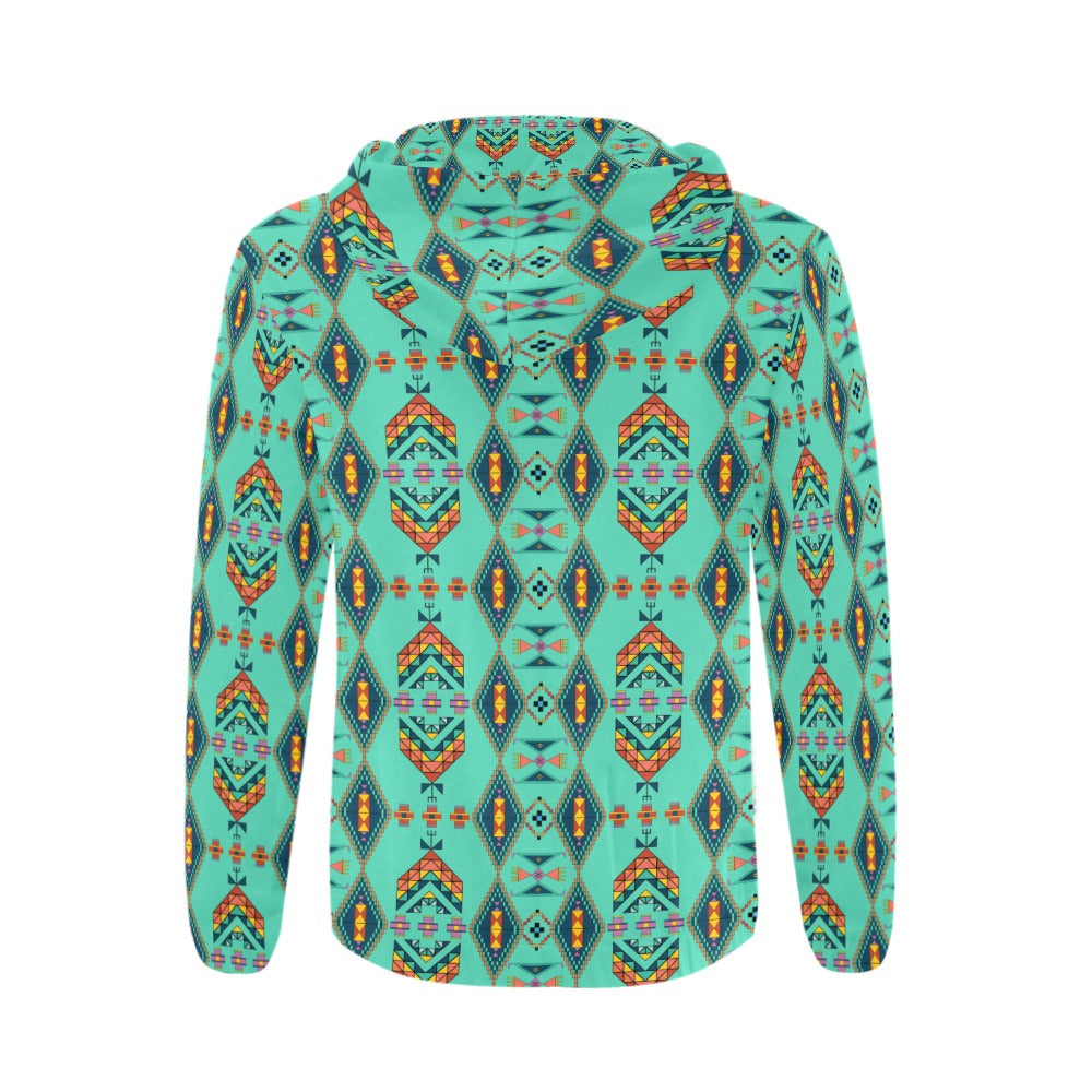 Travois Tipi Smoky Sky Men's Zipper Hoodie