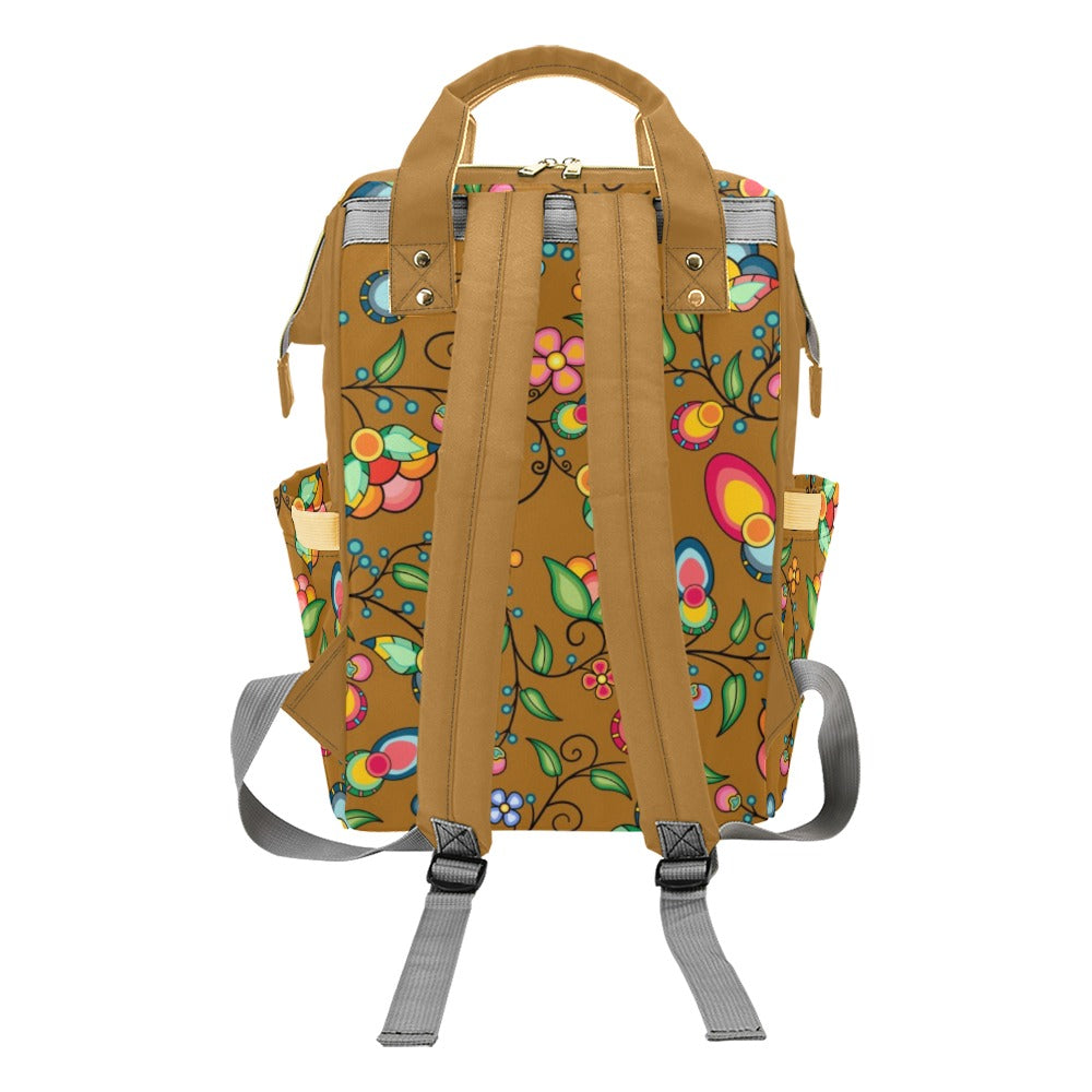 Floral Bounty Fall Leaves Multi-Function Diaper Backpack