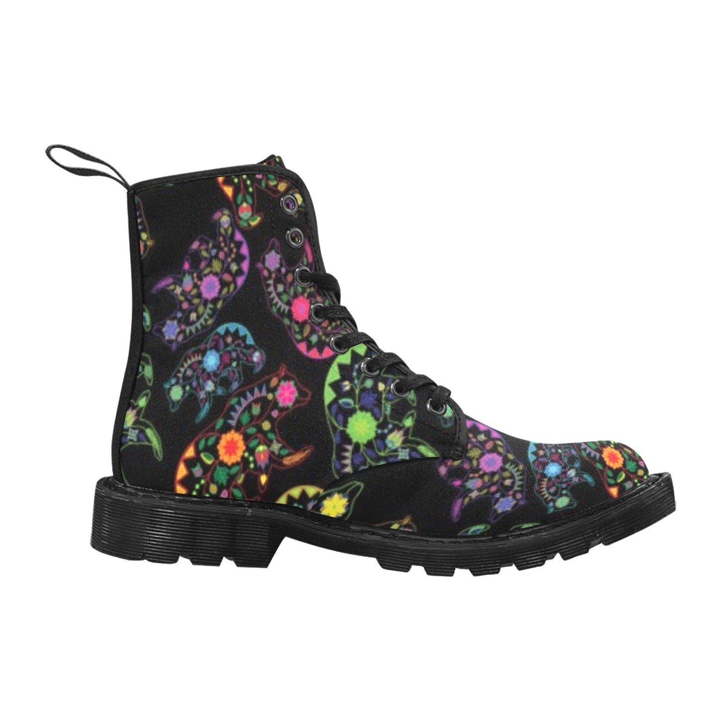 Neon Floral Bears Boots for Men