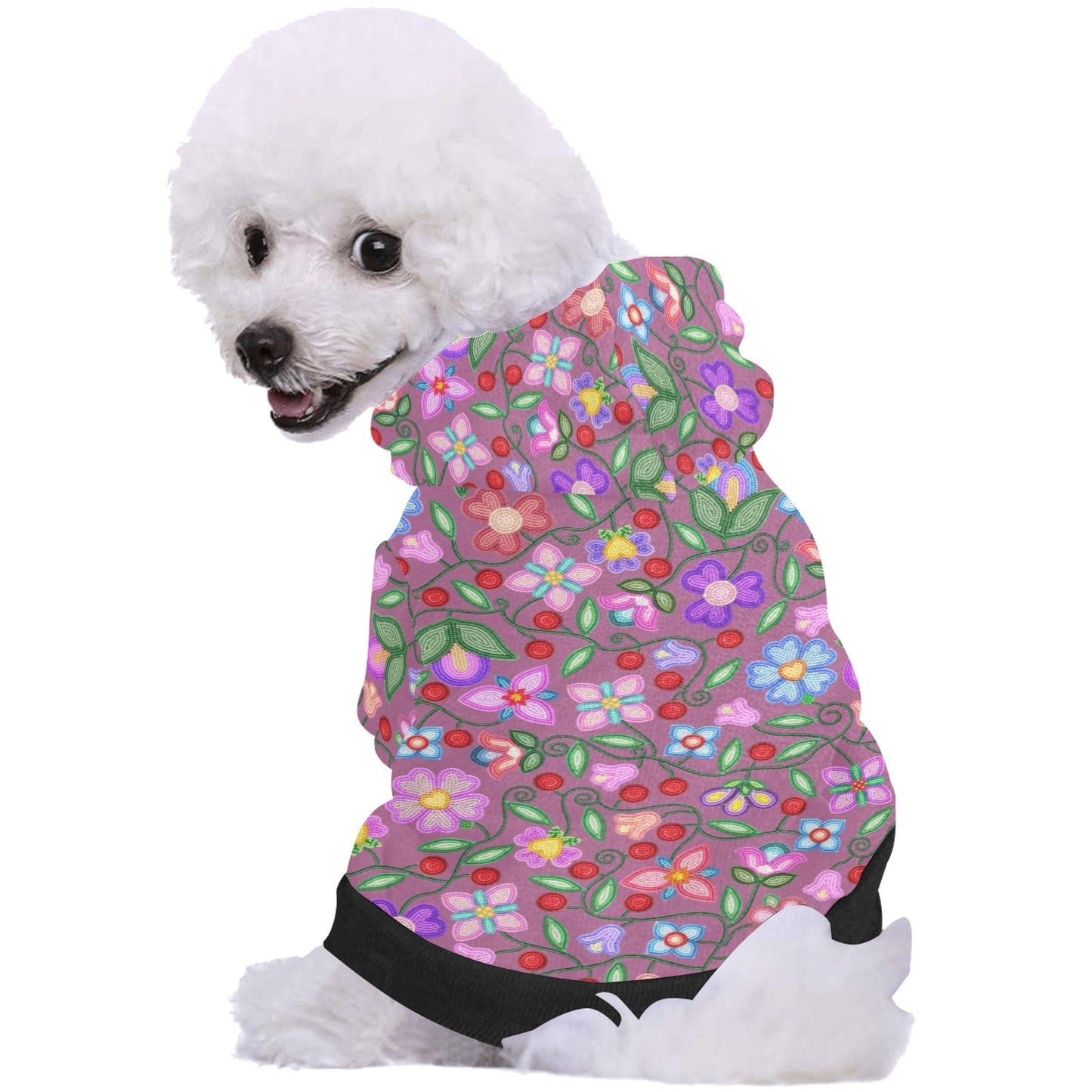 Petal Harmony Dusty Rose Pet Hoodie