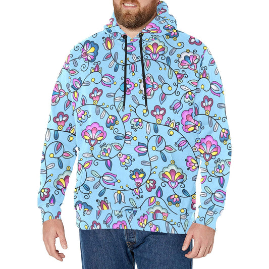 Autumn Bundle Blessing Blue Men's Long Sleeve Fleece Hoodie