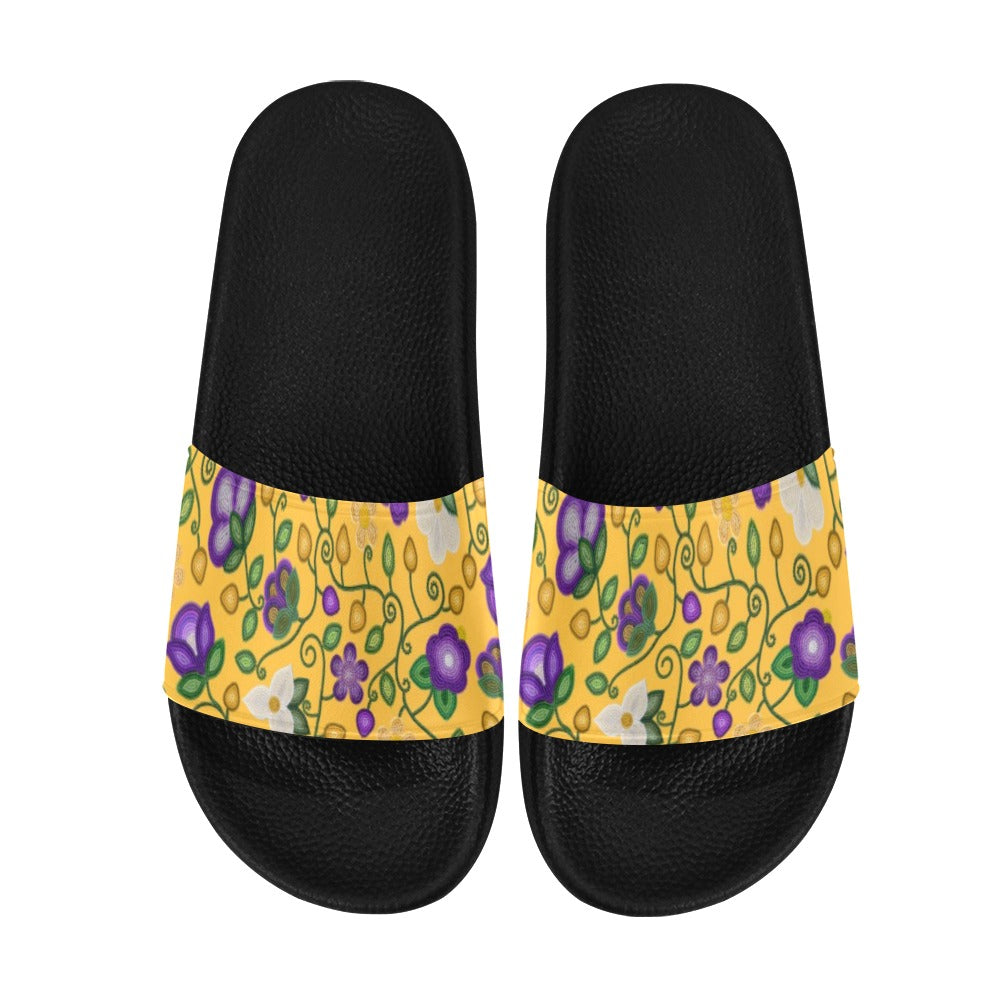 Midnight Moss Bloom Yellow Women's Slide Sandals