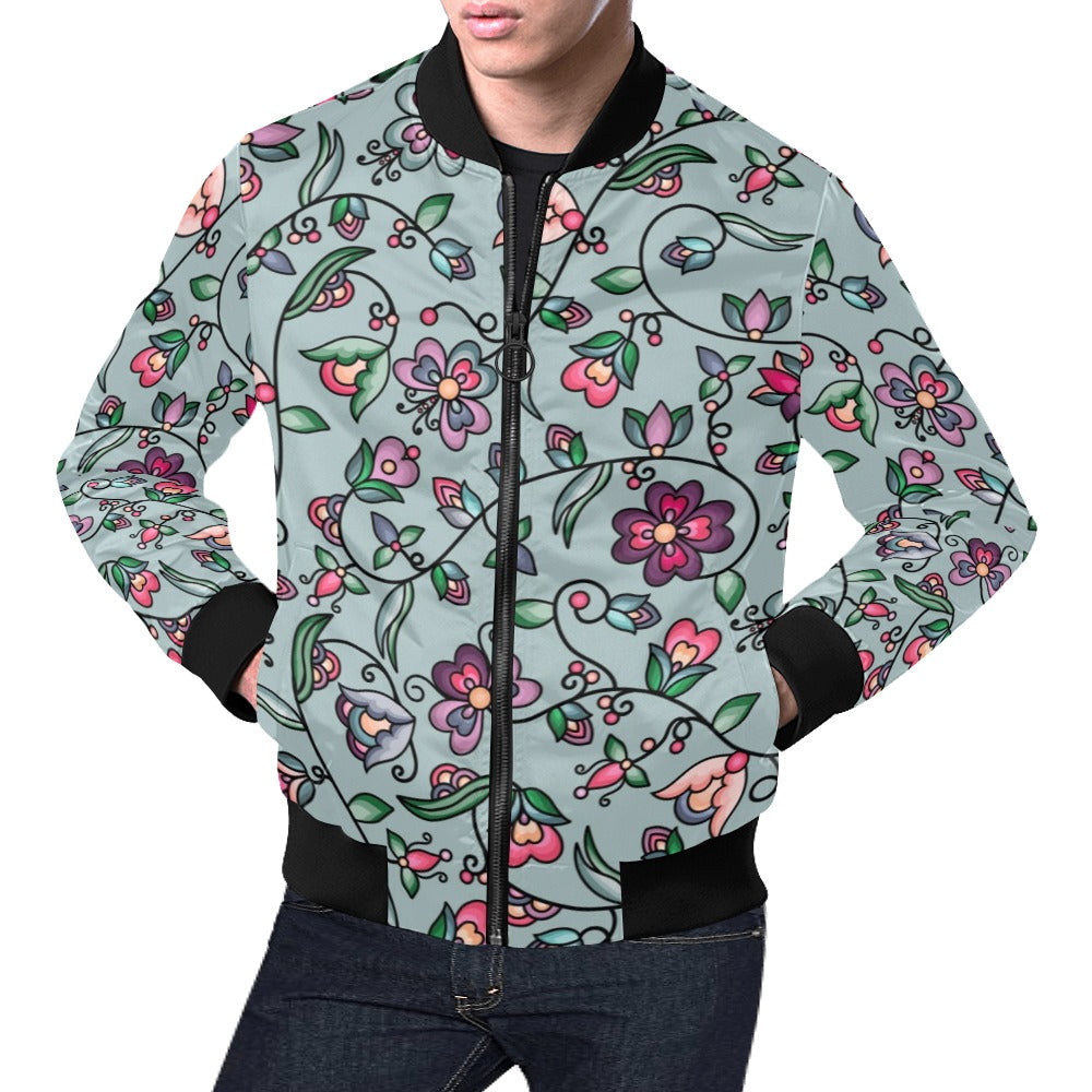 Amber Evening Garland Turquoise Bomber Jacket for Men