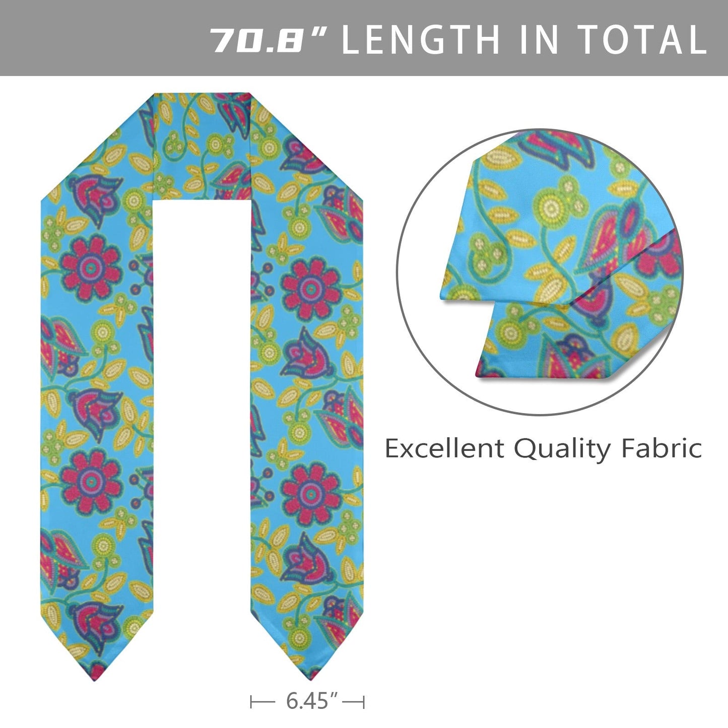 Beaded Nouveau Lime Graduation Stole