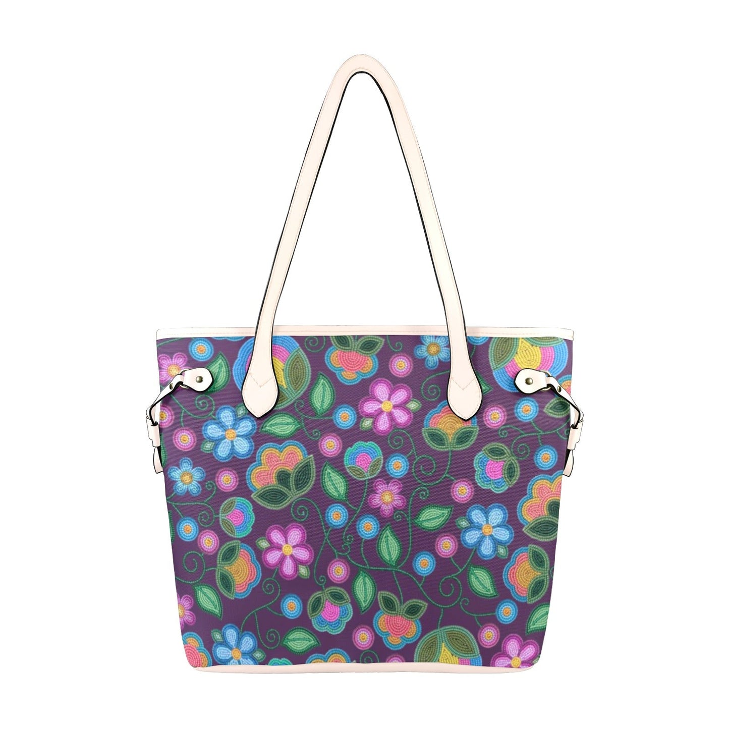 Turquoise Sunbeam Violet Clover Canvas Tote