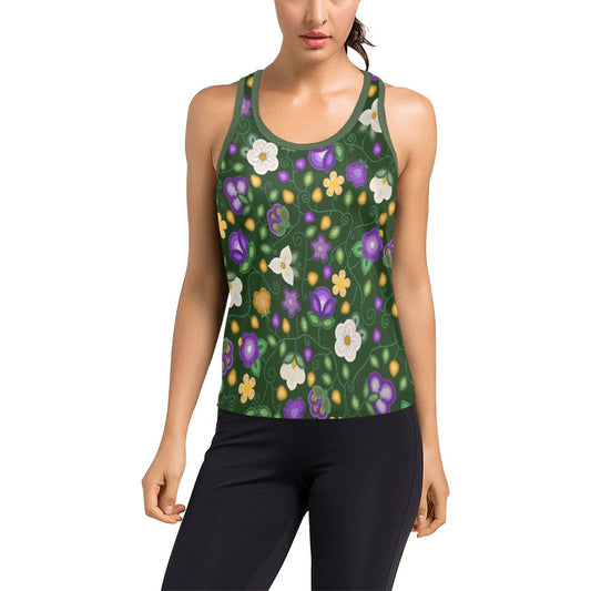 Midnight Moss Bloom Forest Racerback Tank Top
