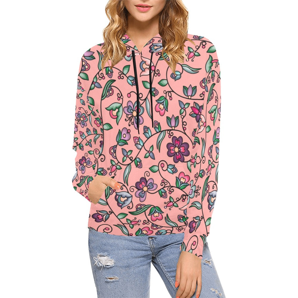 Amber Evening Garland Peach Hoodie for Women (USA Size)