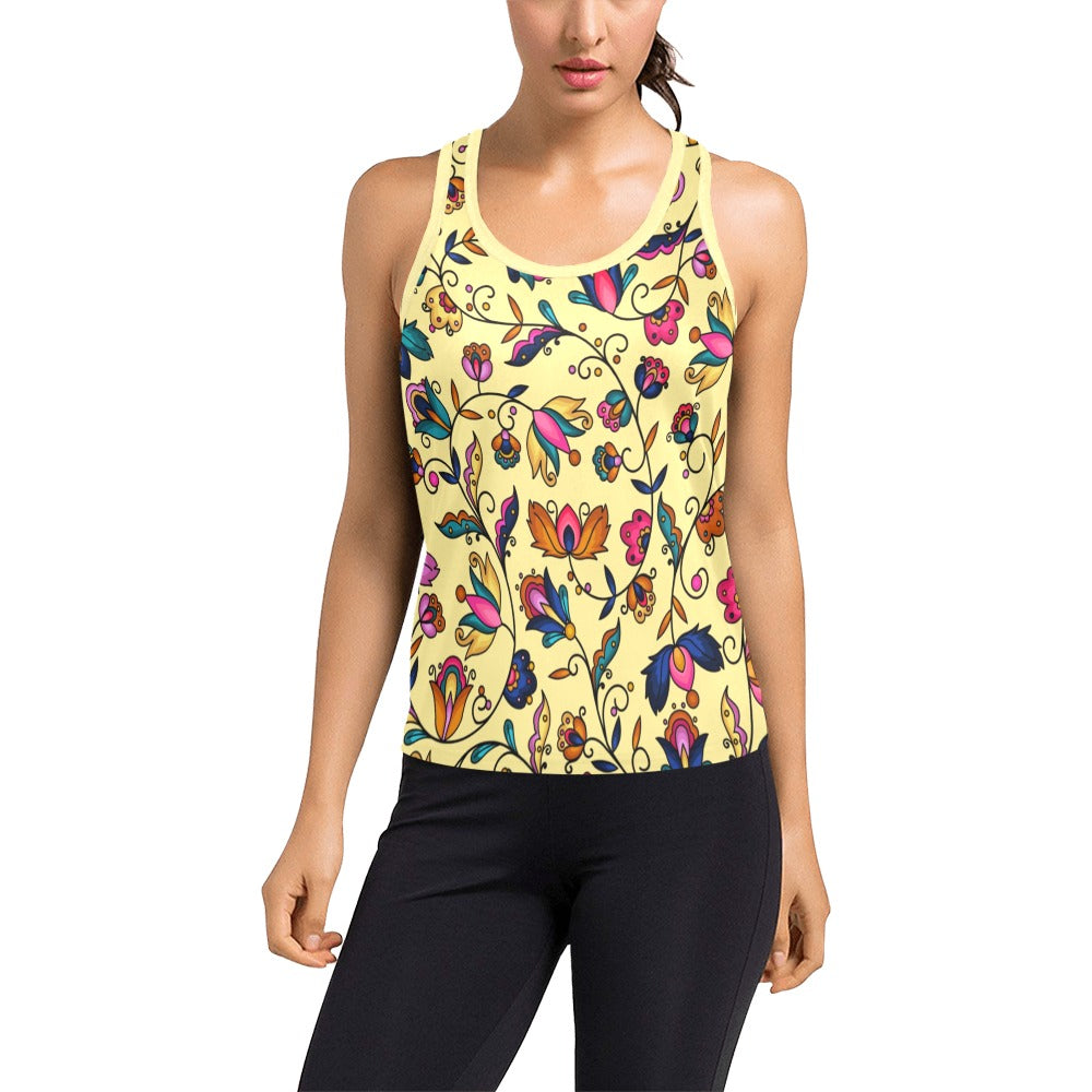 Copper Prairie Petals Yellow Women's Racerback Tank Top