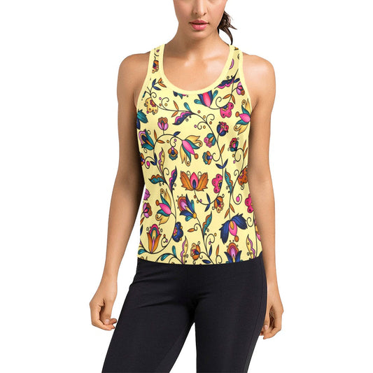 Copper Prairie Petals Yellow Women's Racerback Tank Top