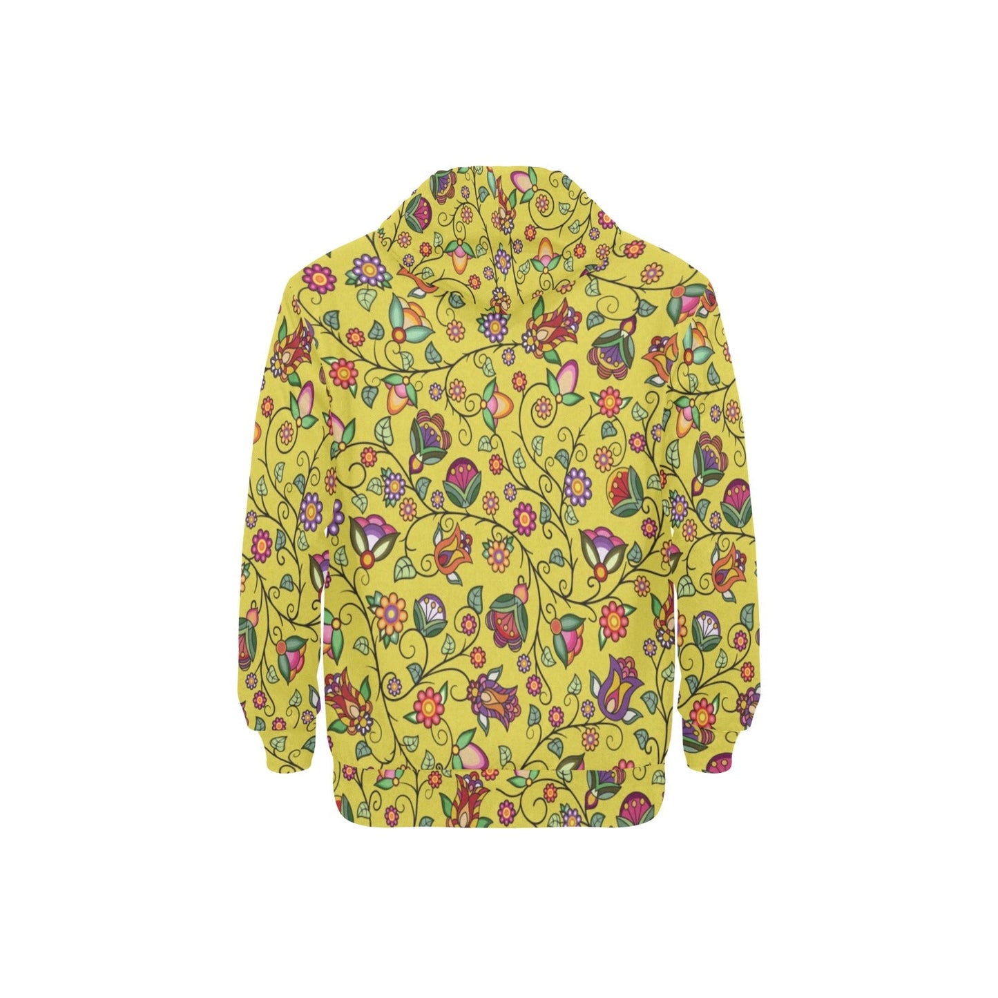 Heartbeat Petals Yellow Men's Long Sleeve Fleece Hoodie