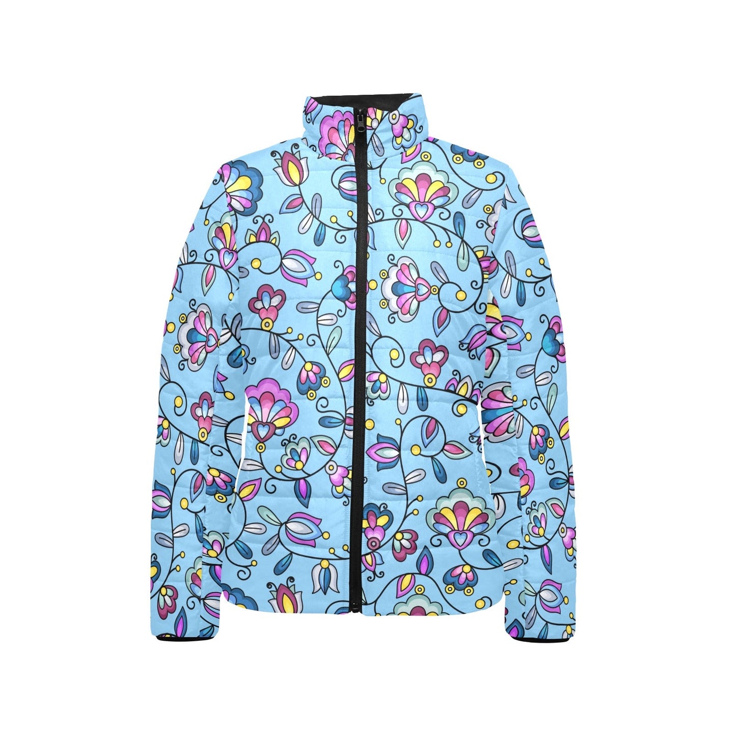 Autumn Bundle Blessing Blue Women's Stand Collar Padded Jacket