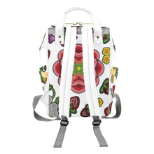 Load image into Gallery viewer, Berry Pop White Multi-Function Diaper Backpack/Diaper Bag
