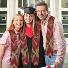 Load image into Gallery viewer, Fire Feather Red Graduation Stole

