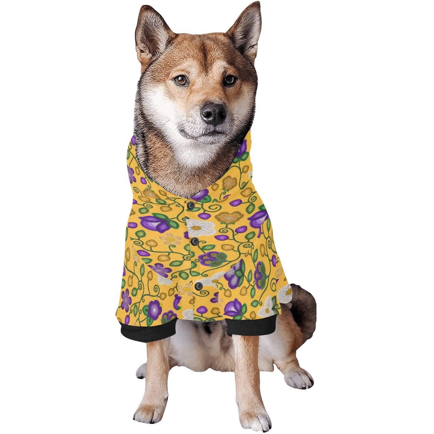 Midnight Moss Bloom Yellow Pet Hoodie