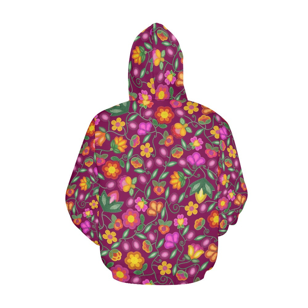 Boreal Bounty Dark Magenta Hoodie for Women