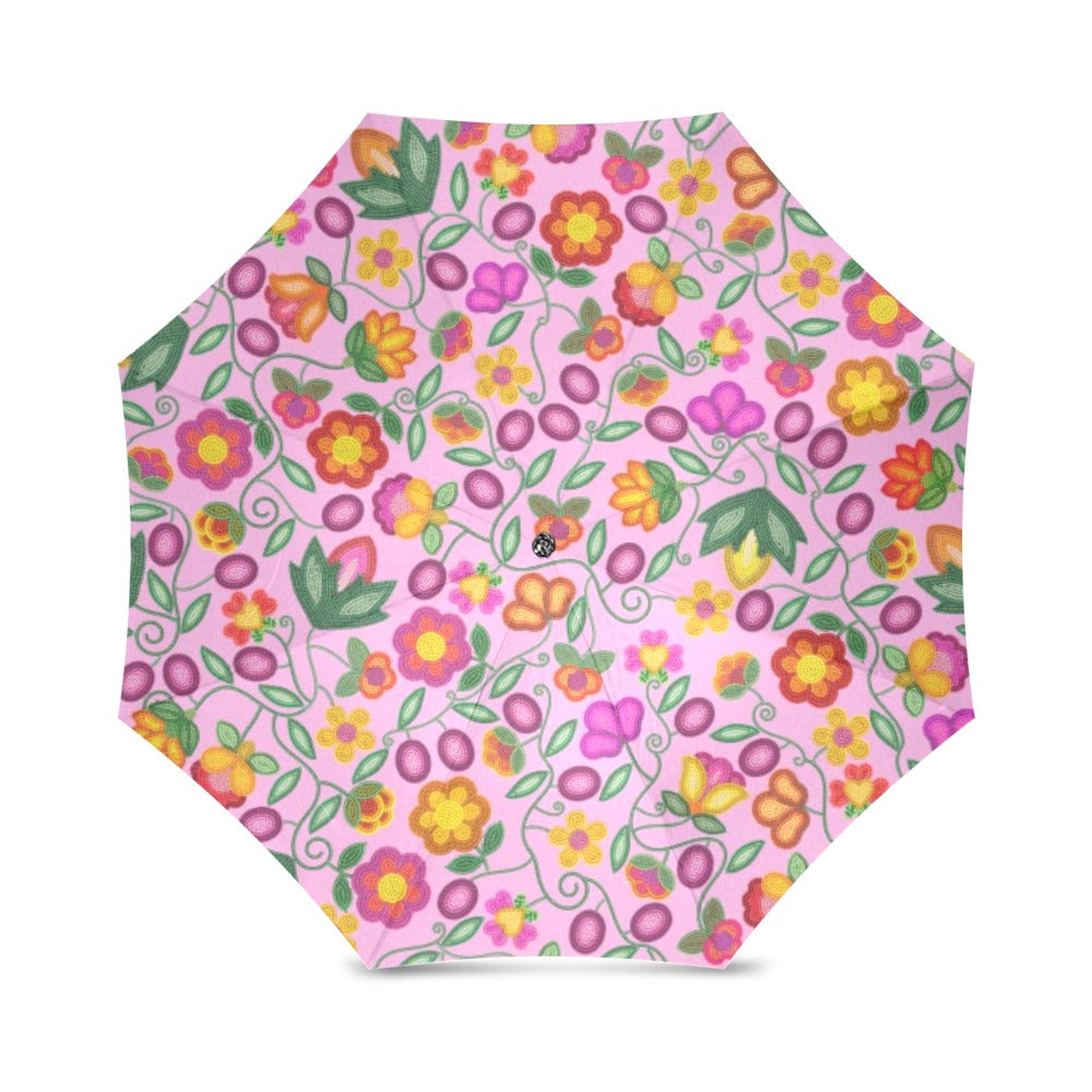 Boreal Bounty Pink Foldable Umbrella