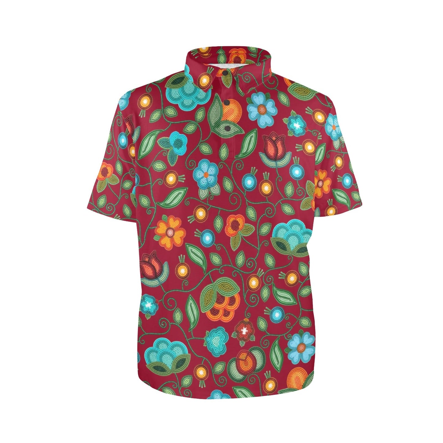 Prairie Fire Petals Red Polo Shirt