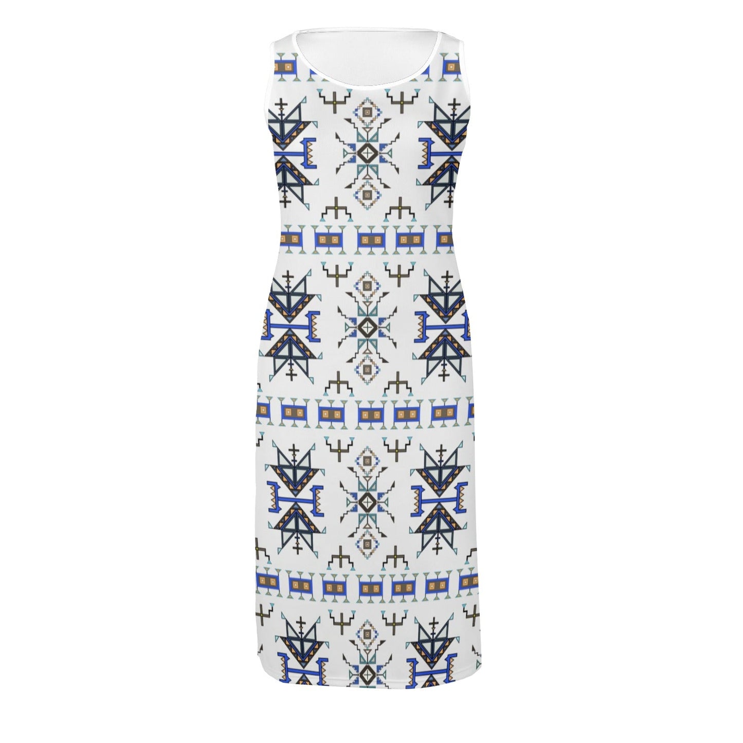 Eagle Strike White Phaedra Sleeveless Open Fork Long Dress