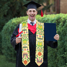 Load image into Gallery viewer, Geometric Floral Summer Vanilla Graduation Stole
