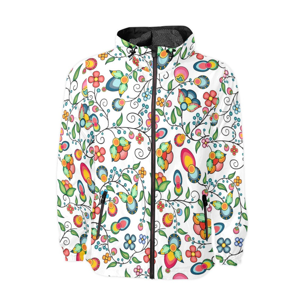 Floral Bounty White Men's Windbreaker