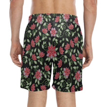 Load image into Gallery viewer, Red Beaded Rose Men&#39;s Mid-Length Beach Shorts
