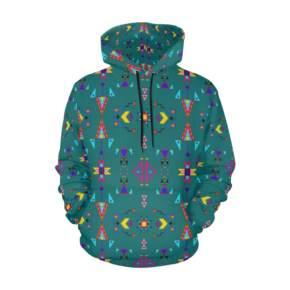 Enemy Territory Teal Hoodie for Men