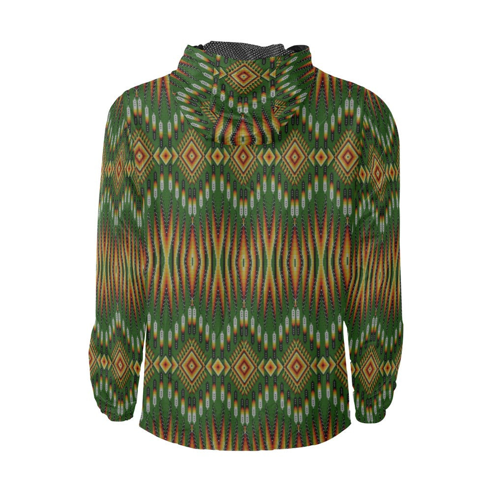 Fire Feather Green Men's Windbreaker
