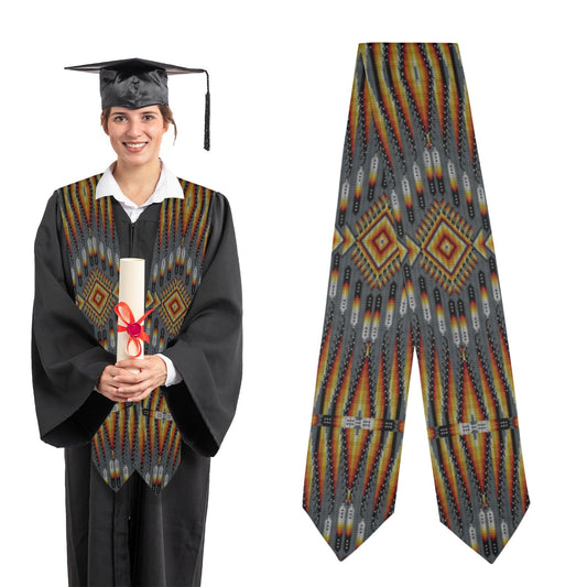 Fire Feather Grey Graduation Stole