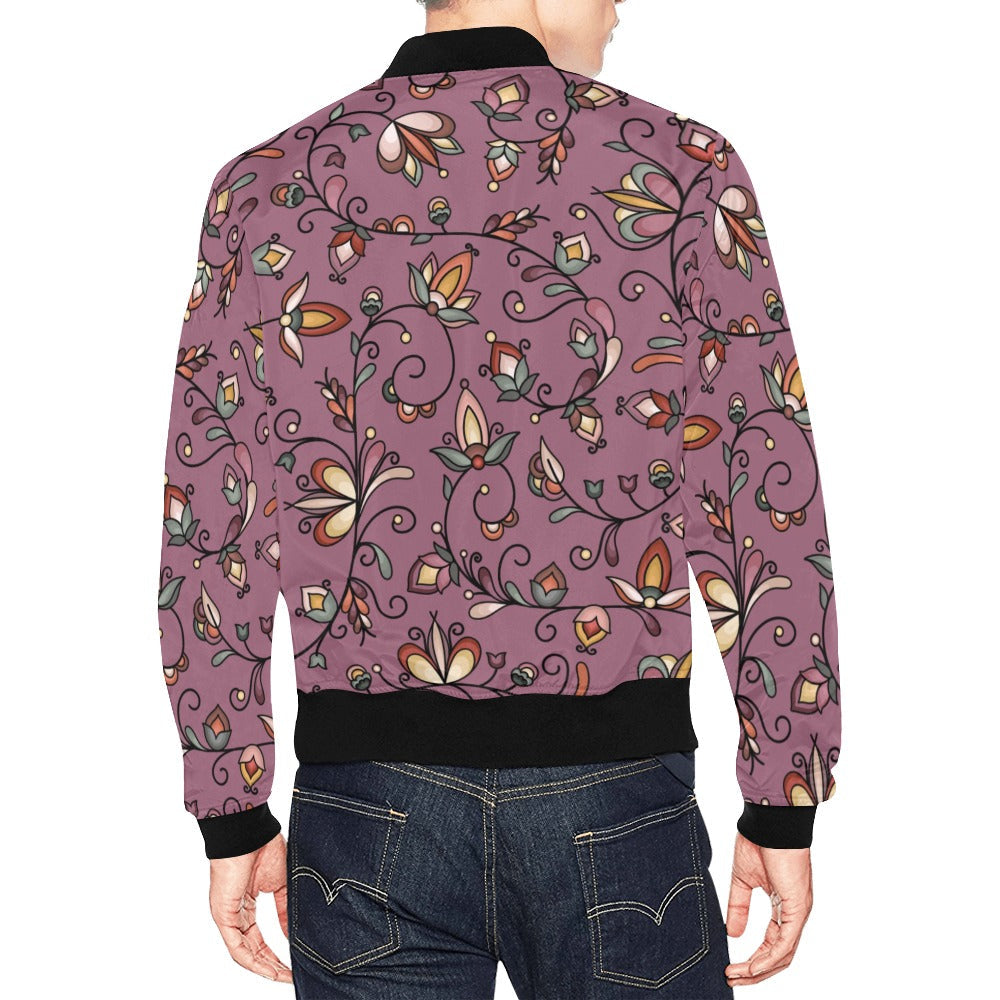 Burnt Sky Petals Magenta Bomber Jacket for Men