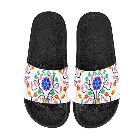 Floral Beadwork Slide Sandals