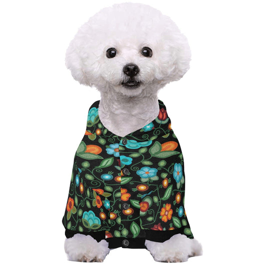 Prairie Fire Petals Black Pet Hoodie