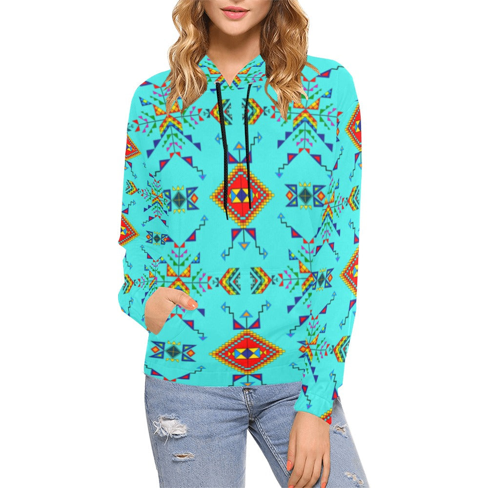 Buffalo Jump Turquoise Hoodie for Women