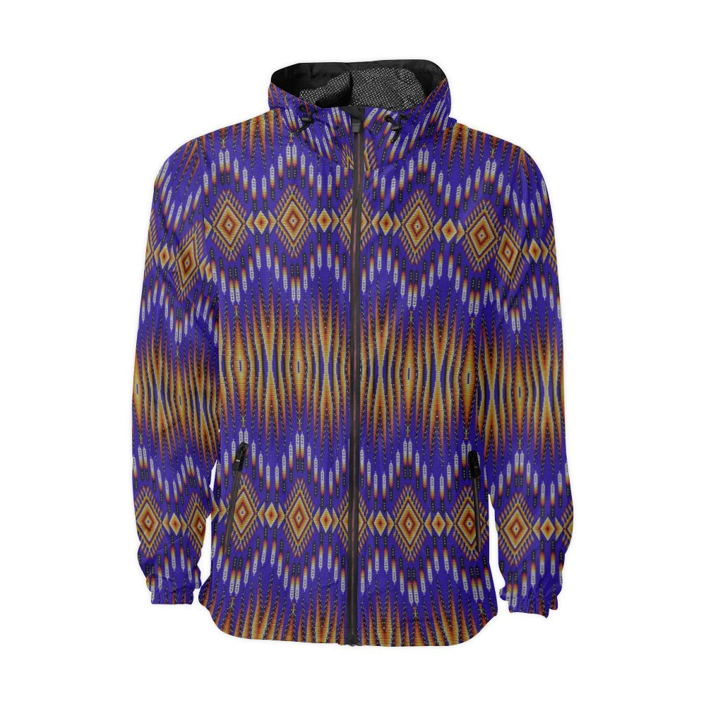 Fire Feather Blue Men's Windbreaker