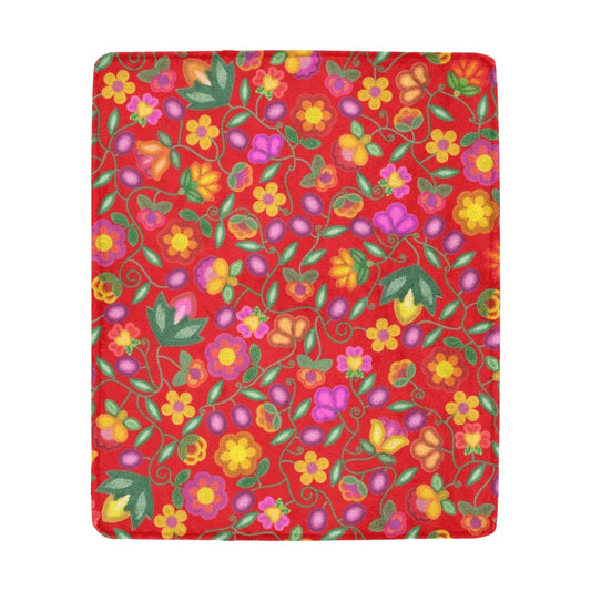 Boreal Bounty Red Large Micro Fleece Blanket