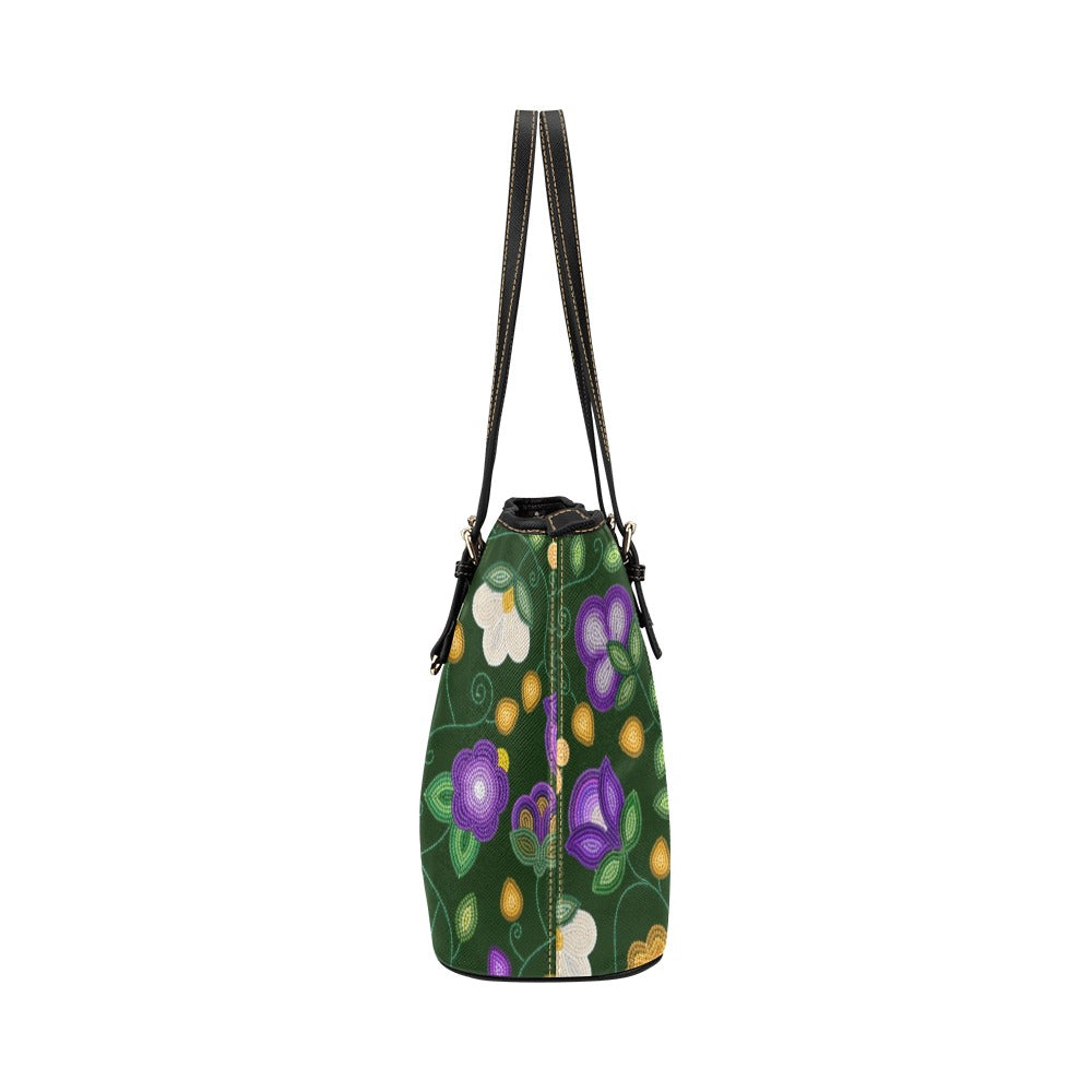 Midnight Moss Bloom Forest Leather Tote